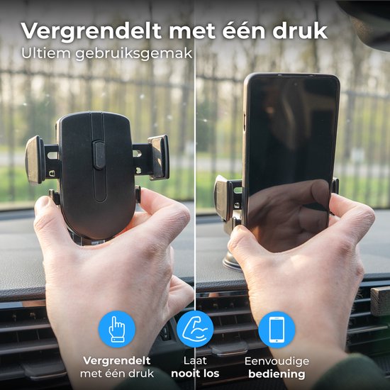 Nuvance Telefoonhouders Auto - GSM houder - 360° - Zuignap voor Raam & Dashboard - Telefoonhouder