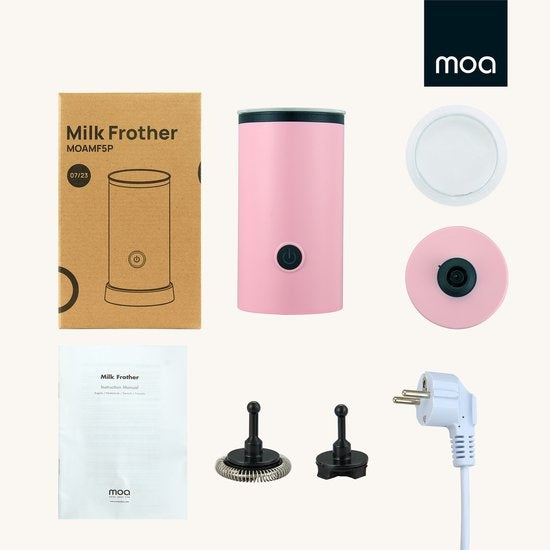 MOA Melkopschuimer Elektrisch - BPA vrij - Voor Opschuimen en Verwarmen - Roze - MF5P