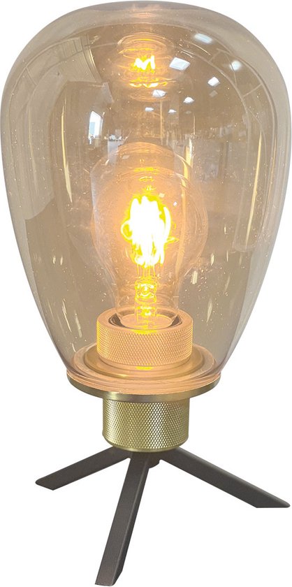 Steinhauer tafellamp Reflexion - amberkleurig - metaal - 15 cm - E27 fitting - 2682ME
