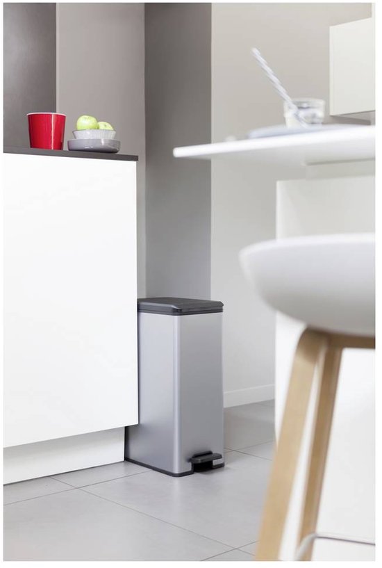 Curver Decobin Slim Prullenbak- 40 liter - Metallic