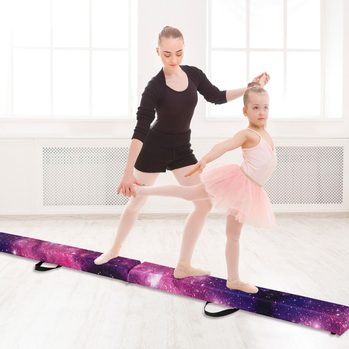 Coast Opvouwbare Evenwichtsbalk - Schuimrubberen Gymnastiekbalk - Antislip - Verloop 270 x 10 x 7,5 cm