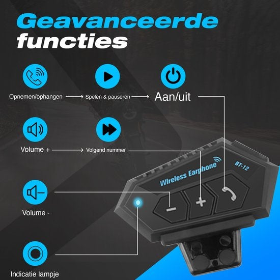 Garpex® Motorhelm headset - Bluetooth - Intercom Motor Helm - Headset - Speaker - Handsfree bellen - Eenvoudig in gebruik