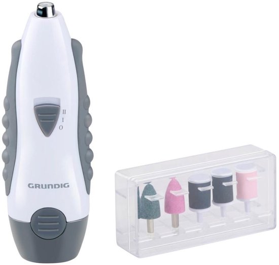 Grundig Manicureset Elektrisch 5-in-1 - Manicureset voor Handen en Voeten - Elektrische Pedicureapparaten met 5 Opzetstukken - Compacte Set voor Thuis en Reizen