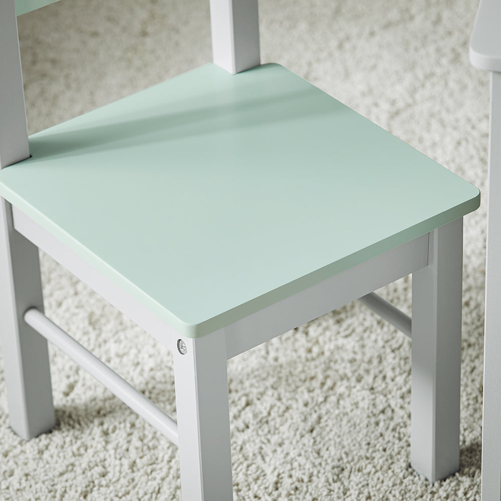 SoBuy Kindertafel met 2 stoelen - Max. 75 kg - 60 x 60 x 48 cm - Lichtgroen