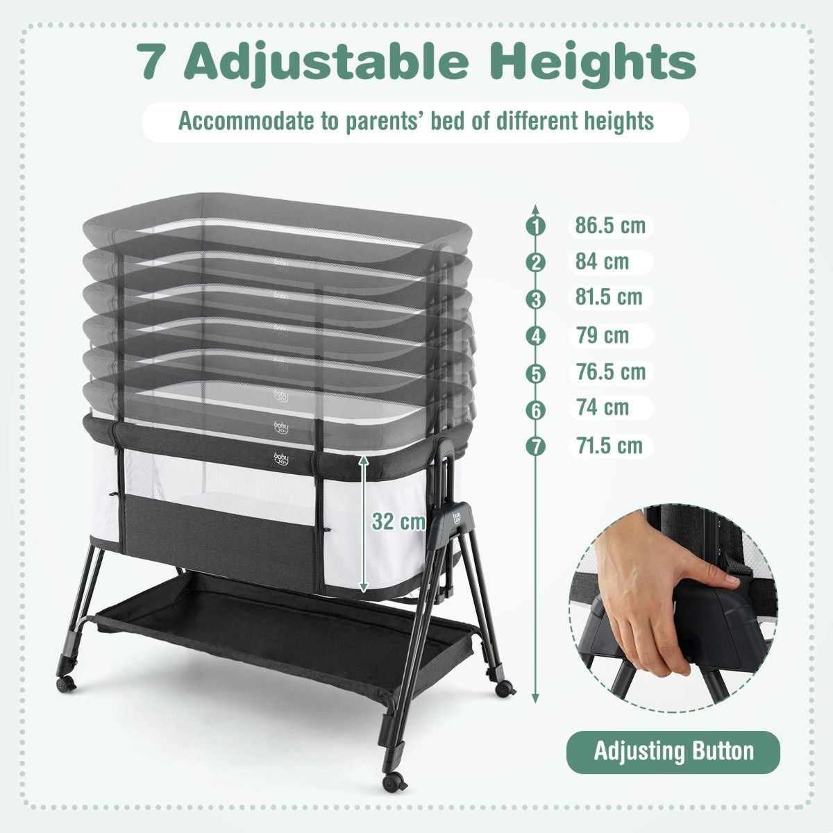 Coast Babybed - Opvouwbaar - Reiswieg - Max. 9 kg - Zwart