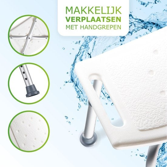 Vivamore Douchekruk - Antislip Douchestoel - In Hoogte Verstelbaar - Max. 150 KG