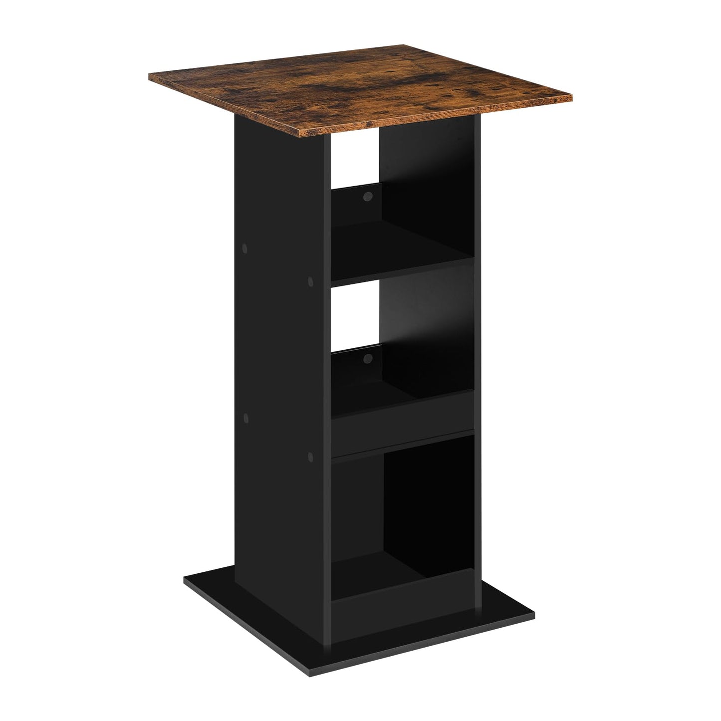 Woltu Bartafel - 109cm Hoog - Rechthoekig - 3 Schappen - Zwart/Rustiek Bruin