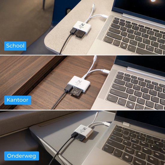 Nuvance SD Kaart Lezer - 3 in 1 - Micro SD Kaart - USB naar USB C - 8-Pin - Geschikt voor alle Telefoons, Tablets & Laptops