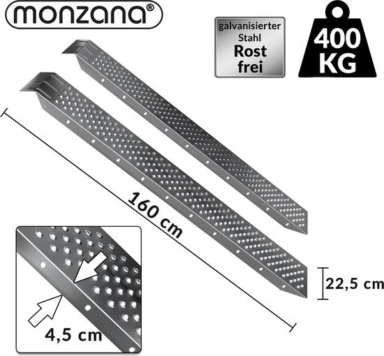 2 MONZANA Oprijplaten – Antislip Geperforeerd Staal - Tot 400kg
