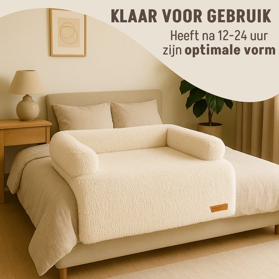 By Cee Cee Origineel Hondendeken Bank – Hondenkleed Bank - Hondenmand - Premium - Volledig Afritsbaar - Beige- 102x90 - Maat L