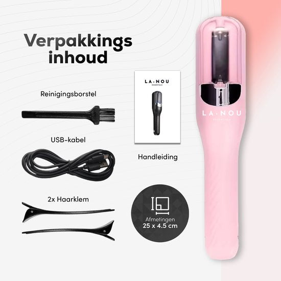 La Nou® Split Remover 4 - Gespleten Haarpunten Verwijderaar - Incl. accessoires - Voor Gespleten Haarpunten - Gespleten Haarpunt Trimmer - Gespleten punten verwijderaar - Roze