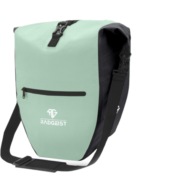 Radgeist Fietstas voor Bagagedrager 20L – Waterdicht – Schoudertas – Mintgroen – 47,1 x 37,3 x 6,2 cm
