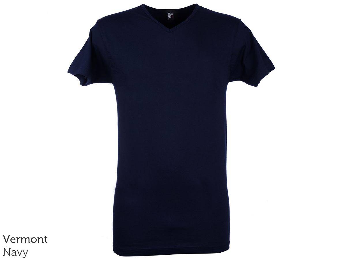 Alan Red Basic T-Shirt - V-Hals - maat L - Black Vermont