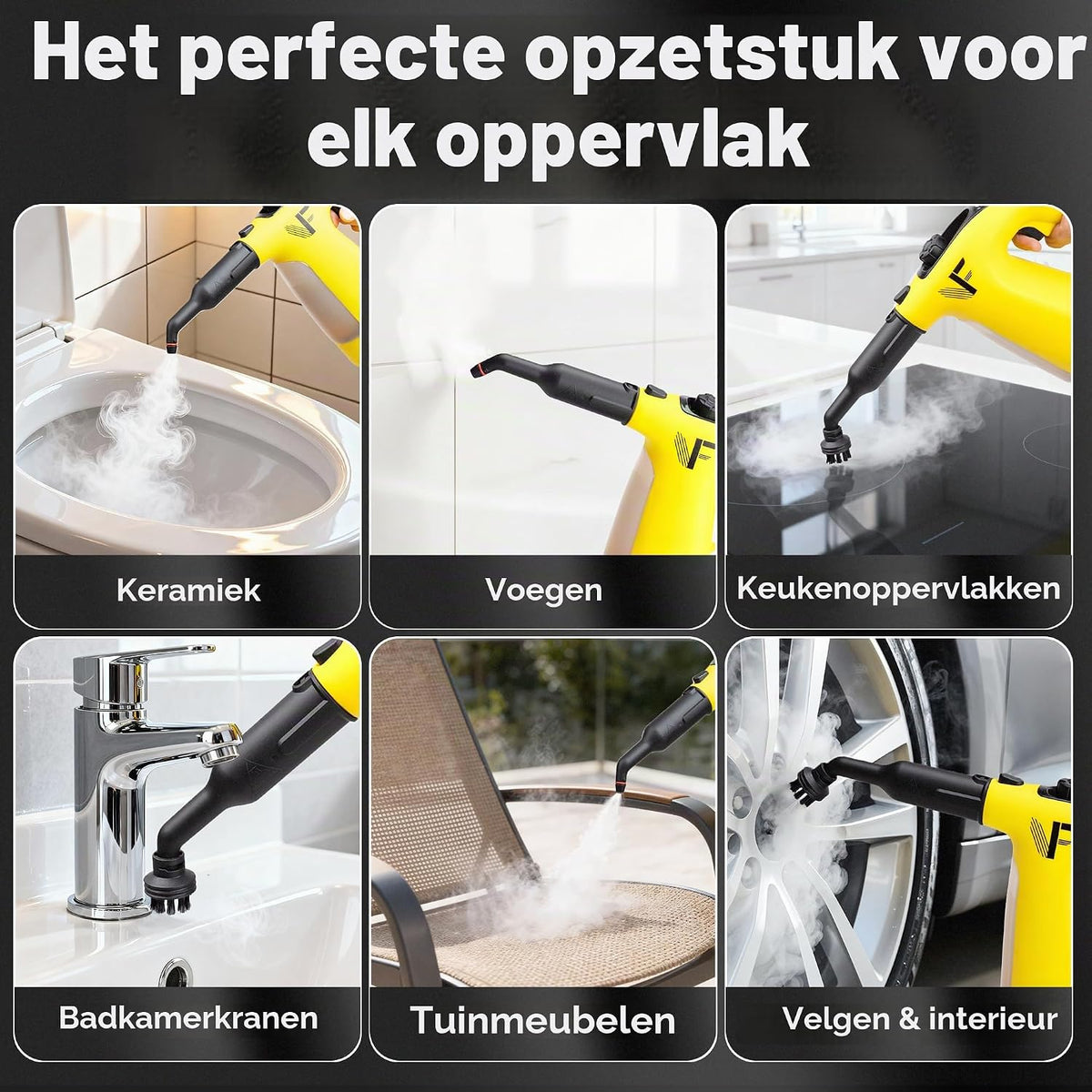 Neighbour's Friend Handstoomreiniger - Stoom tot 135 °C - Waterreservoir van 450 ml - Compact en Licht - Schoonmaken zonder Chemicaliën