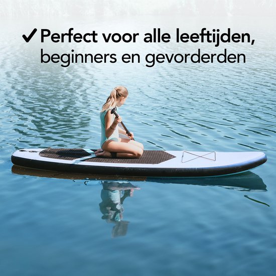 Brixy SUP Board - Opblaasbaar Paddle Board - Complete Set - 285 cm - Max. 150 kg - Mintgroen