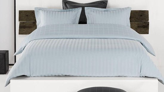 De Witte Lietaer Dekbedovertrek Katoen Satijn Zygo - Hotelmaat - 260 x 240 cm - Blauw