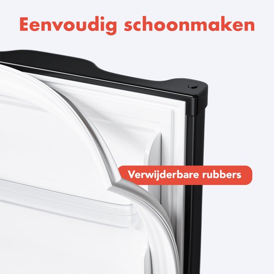 KitchenBrothers Koelkast - 88L Koelvak - 14L Vriesvak - IJskast - Koelvriescombinatie - Frigo - Vrijstaand - Zwart