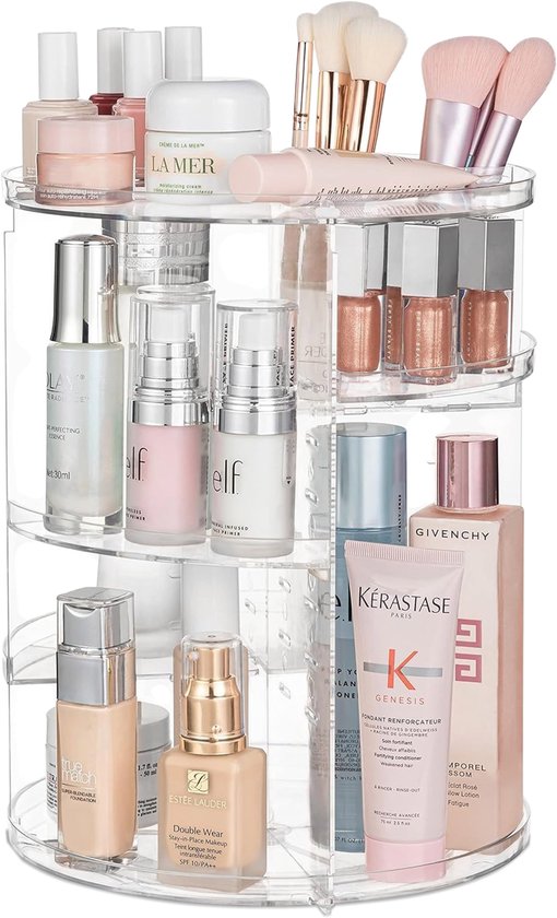 Draaibare make up organizer - Transparant - Draaibaar - Voor - Make-up borstels - Make-up sponsje - Make-up tafel - Doos meisjes - Geschenkset - kinderen set - voor meisjes