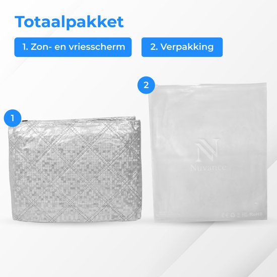 Nuvance - Anti-Vries Deken Auto - Zonnescherm Auto Voorruit - 100 x 145cm - Ijsdeken - Vriesdeken Auto - Voorruithoezen - Auto Accessories