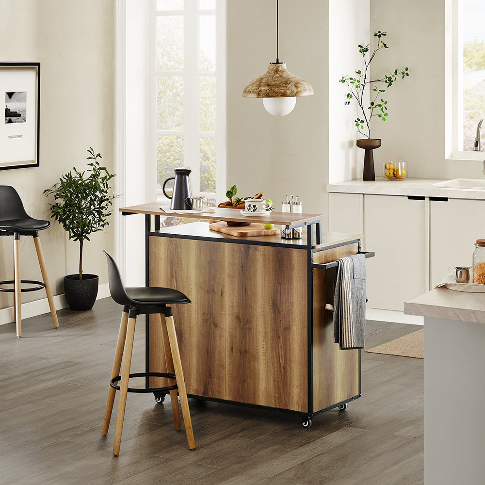 SoBuy Keukenkast op wielen - Dressoir - 2 Deuren + 3 Lades - Max. 75 kg - 113 x 69 x 106 cm - Modern