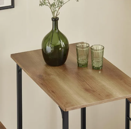 SoBuy Bistrotafel - 3-Delig - Tafel - 2 Stoelen - Bartafelset - Eettafel - OGT10-PF