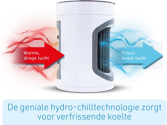 Livington SmartChill wit - draagbare luchtkoeler - waterkoeling - luchtkoeler - 3 snelheden - voor 12 uur koeleffect