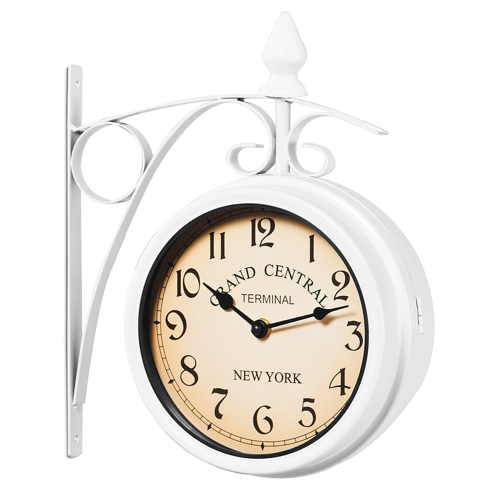 Monzana Retrostyle Stationsklok/ Klok - 29 x 9,5 x 32,5 cm -Wit