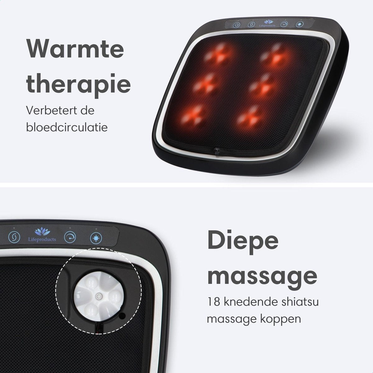 Shiatsu Voetmassage Apparaat - 3 Snelheidsstanden - Warmtefunctie - Afneembare Hoes - Zwart