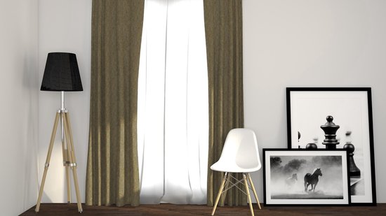 Larson - Luxe Geweven Blackout Gordijn - Haken - Beige - 150 x 250 cm - Verduisterend & kant en klaar