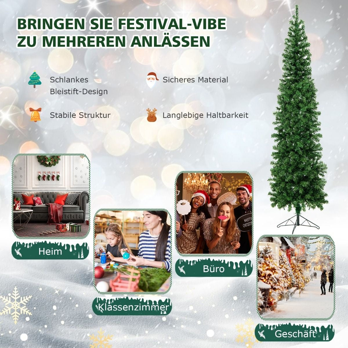 Coast Halve Kunstkerstboom met LED Groen – 60 x 210 cm – 450 Takpunten en 150 Warmwitte Lampjes