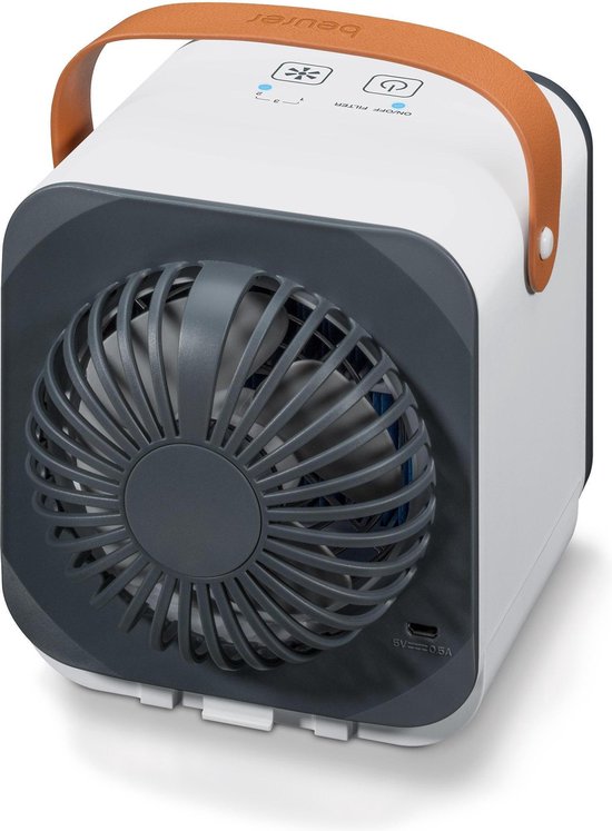 Beurer LV 50 Fresh Aircooler - Luchtkoeler & Tafelventilator - Compact - Draagbaar - 3 Snelheden - Incl. fles en micro-USB kabel - 3 Jaar garantie - Wit