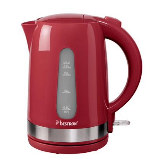 Bestron AWK200SPNR Waterkoker - 1,7 L - 2200 W - RVS/Kunststof - Rood
