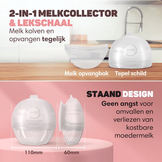 Vulpes Goods® Babycare Lekschaal – Moedermelk Opvangcup – BPA Vrij – 60ML