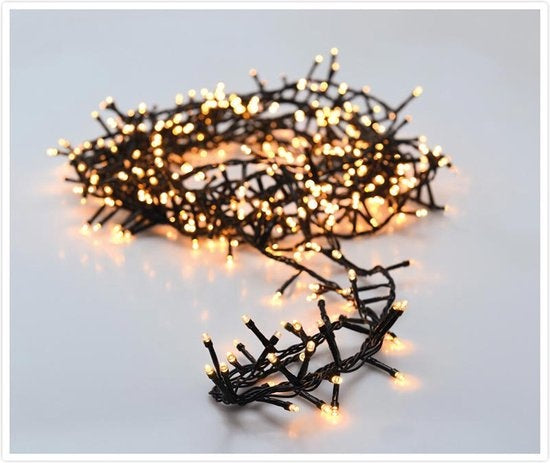 Micro Cluster 200 led - 4m - extra warm wit - Batterij - Lichtfuncties - Geheugen - Timer