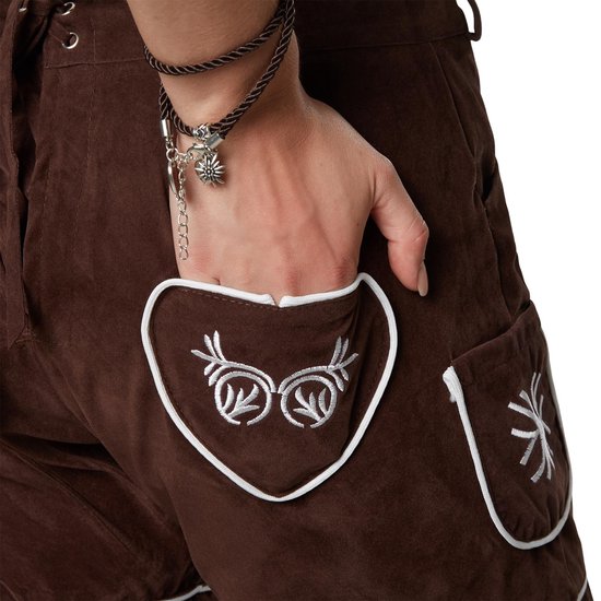 Dressforfun Lederhose Weißensee XXL - verkleedkleding kostuum halloween verkleden feestkleding carnavalskleding carnaval feestkledij partykleding - 302804