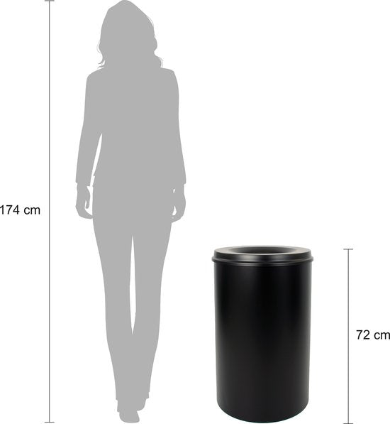 V-part - Vlamdovende papierbak 110 ltr - Steel - zwart