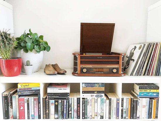 Denver Retro Platenspeler - Ingebouwde Speakers en Versterker - Radio CD Speler - MCR50 -Hout