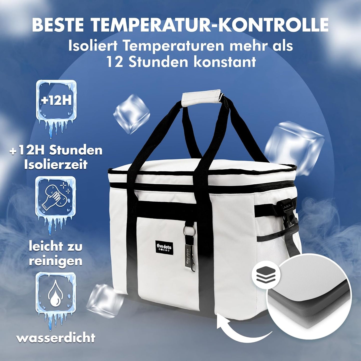 Five Dots Koeltas - 17L - Grijs - 25 x 33 x 20 cm