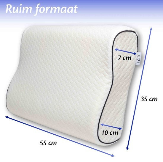 EL-Life Orthopedisch Hoofdkussen tegen Nekklachten - Ergonomisch Hoofdkussen van Traagschuim - 40x60cm