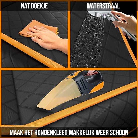 Strex Hondendeken Auto - Incl. Hondenriem En Opbergzak - Zwart - 137 x 147 CM