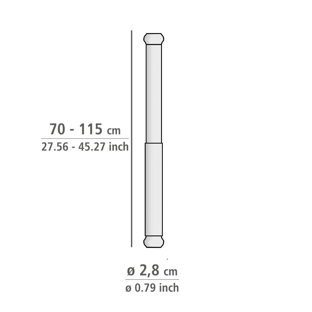 WENKO Luz Telescopische Douchestang Chroom - 70-115 cm - RVS