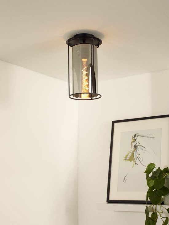 Lucide DOUNIA Plafonnière - Ø 17 cm - E27 - Zwart