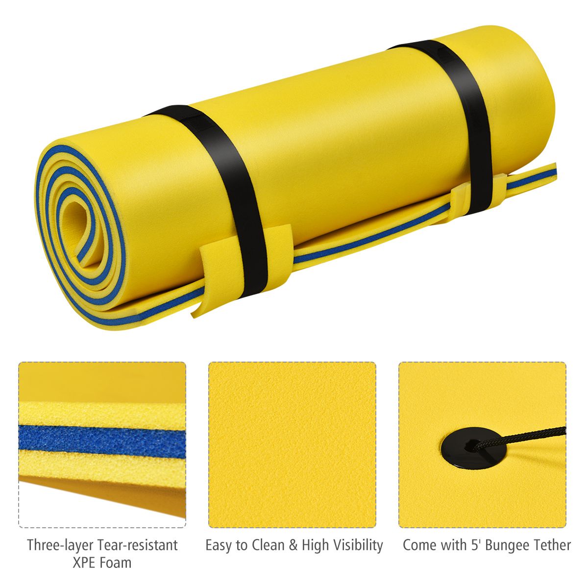 Coast Watermat Drijvende Foam Mat XPE - 220 x 90 x 4 cm - Geel