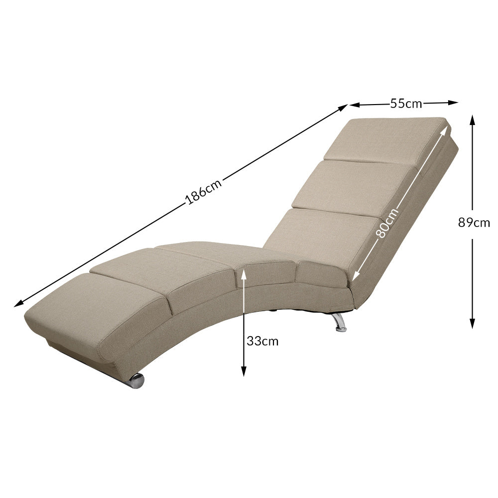 Casaria - Relax Lounger - Geweven stof - Sand