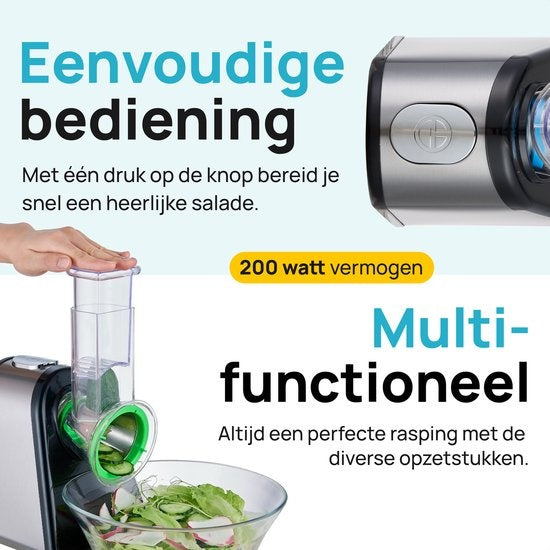 MOA Groentesnijder - Salademaker - Multifunctioneel - Elektrische Rasp - foodprocessor - Hakmolen - SM903