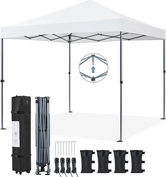 Yaheetech Opvouwbare Partytent 3 x 3 m - Wit - Pop-up Paviljoen met UV50+ Bescherming