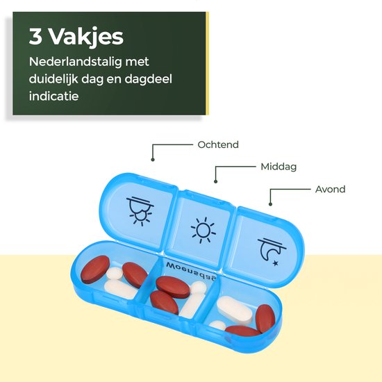 Gandria Pillendoos 7 Dagen - Uitneembaar Pillendoosje - Medicijndoos met 21 Compartimenten - Medicijndoos met Stevige Sluiting - 3 Vakken per Dag - 7 Kleuren