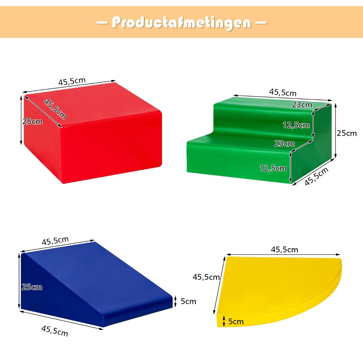 Coast 4-delige Set Foam Speelblokken Bouwstenen - Kleurrijk