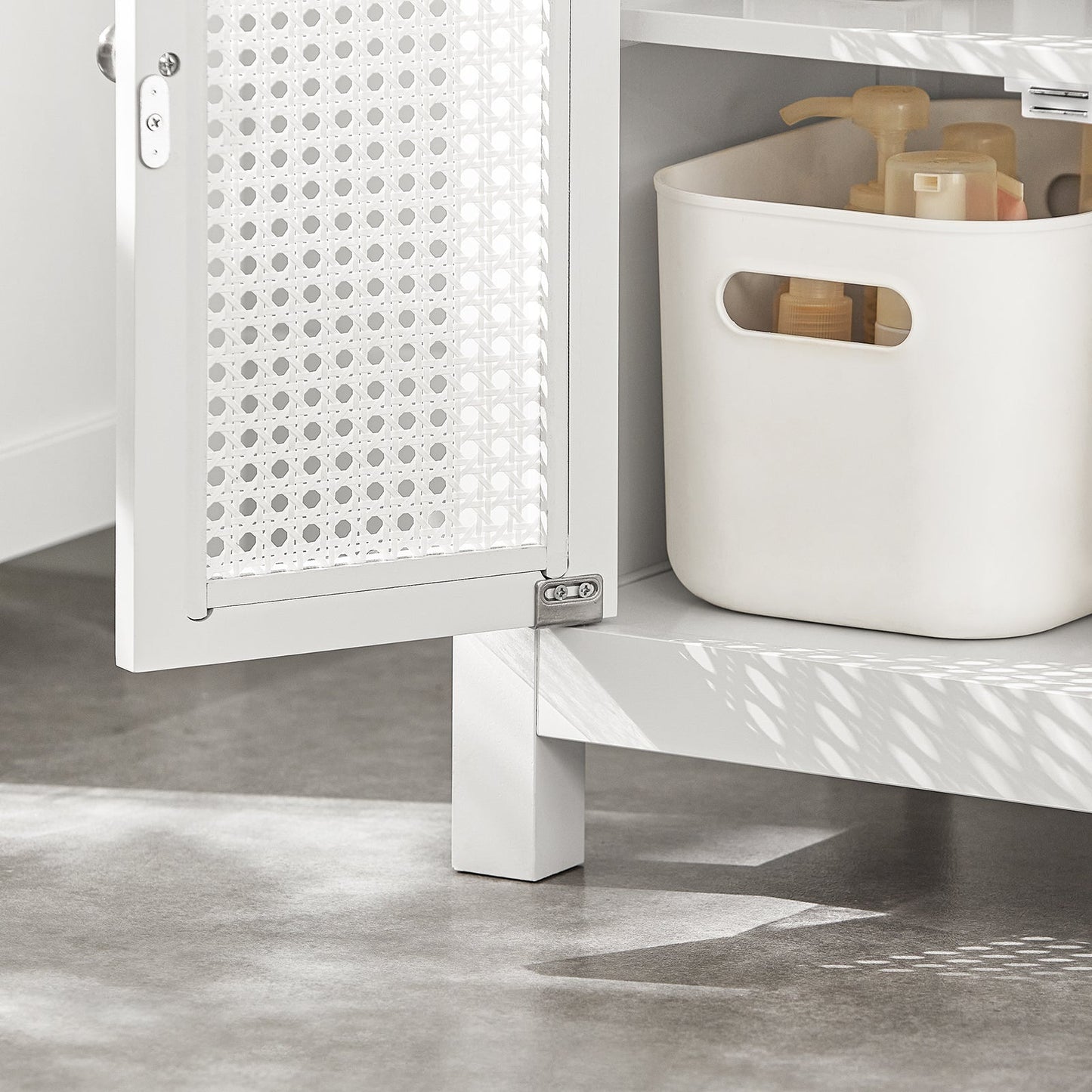 SoBuy Wastafelonderkast - Roosterlook deuren - 50 x 60 x 33 cm - Wit