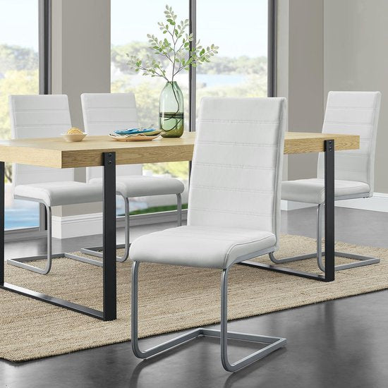 2 Eetkamerstoelen / stoel - Vegas - Kunstleer - Wit